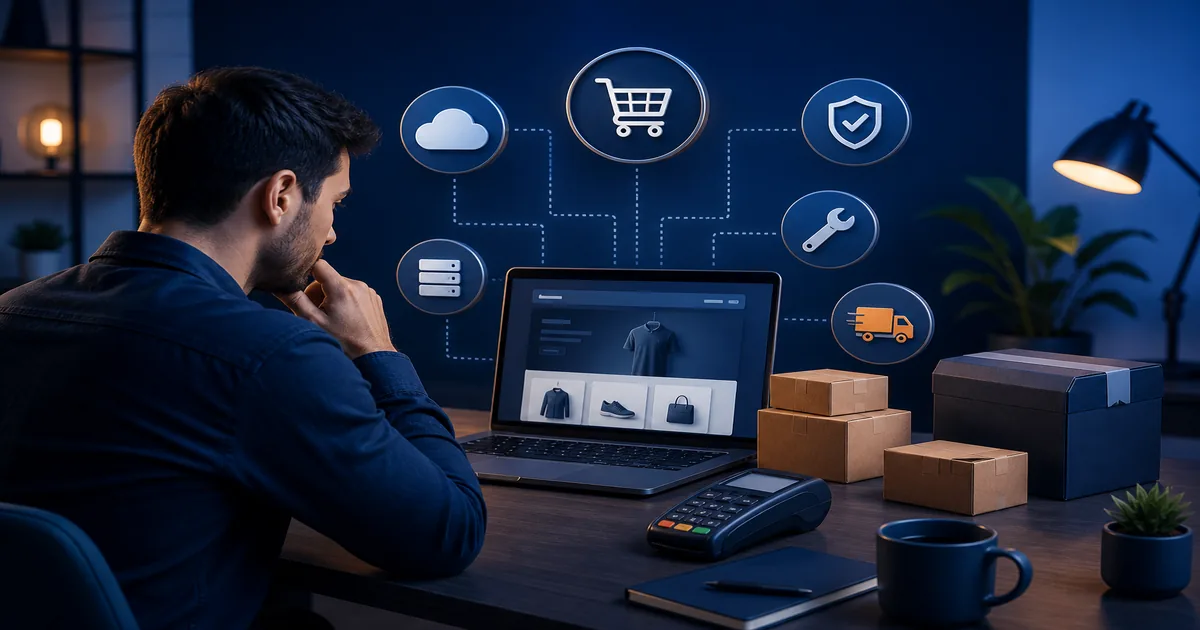 Online mağaza, ürün paketleri, ödeme, kargo, barındırma ve bakım maliyetlerini inceleyen girişimci