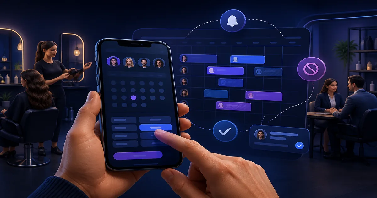 Müşterinin telefondan saat seçtiği, işletmenin personel takvimi, hatırlatma ve iptali yönettiği online randevu sistemi